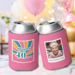 Proost op 40 jaar roze ter ere van je 40e verjaard blikjeskoeler