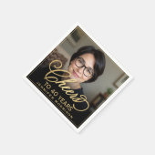 Proost op 40 Jaar Verjaardag Foto Goud Zwart Servet (Hoek)