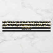 Proost op 40 jaar verjaardag met Gold Black Stripe Waterfles Etiket (Enkel label)