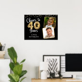 Proost op 40 jaar verjaardagsfoto Welkom bord Poster (Thuiskantoor)