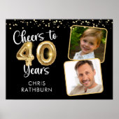 Proost op 40 jaar verjaardagsfoto Welkom bord Poster (Voorkant)