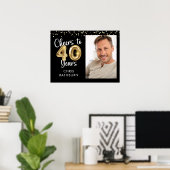 Proost op 40 jaar verjaardagsfoto Welkom bord Poster (Thuiskantoor)