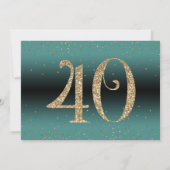 Proost op 40 jaar Verrassingsverjaardag Blauwgroen Kaart (Achterkant)