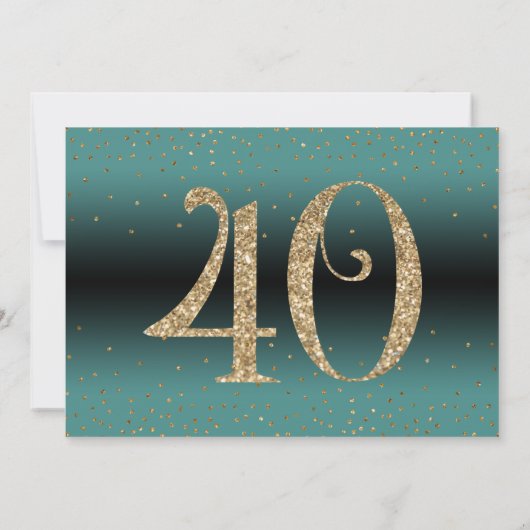 Proost op 40 jaar Verrassingsverjaardag Blauwgroen Kaart (Achterkant)