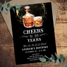 Proost op 40 Jaar Whiskey Volwassen Verjaardag