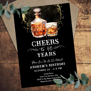 Proost op 40 Jaar Whiskey Volwassene Verjaardag Kaart