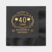 Proost op 40 jaar wijnglazen Verjaardagsnaam Folie Servetten (Voorkant)