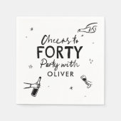 Proost op 40 moderne grillige verjaardagsdecor servet (Voorkant)