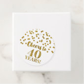 Proost op 40 Years Gold Glitter Confetti Bedankjes Labels (In situ)