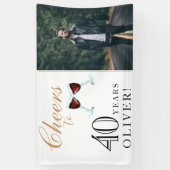 Proost op 40 Years Wine 40th Birthday Spandoek (Verticaal)