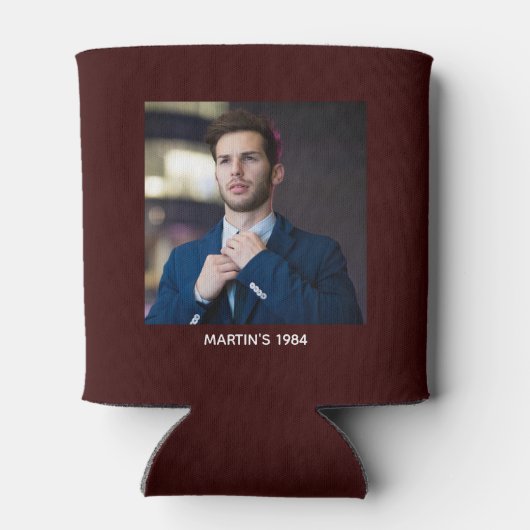 Proost op 40e verjaardag Elegant Funny Dark Red Blikjeskoeler (Achterkant)