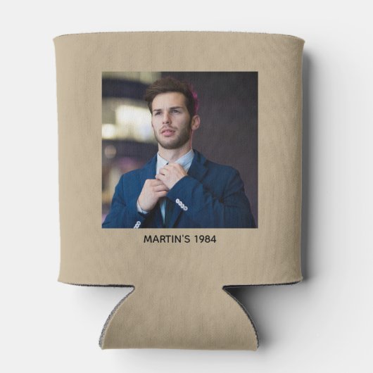 Proost op 40e verjaardag Elegant Funny Khaki Blikjeskoeler (Achterkant)