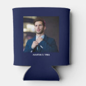 Proost op 40e verjaardag Elegant Funny Navy Blue Blikjeskoeler (Achterkant)