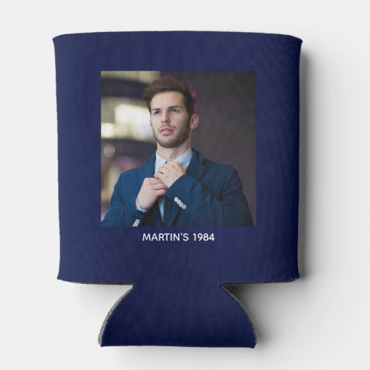 Proost op 40e verjaardag Elegant Funny Navy Blue Blikjeskoeler (Achterkant)