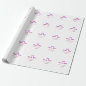Proost op 40e verjaardag naam datum mauve roze str cadeaupapier (Uitgerold)