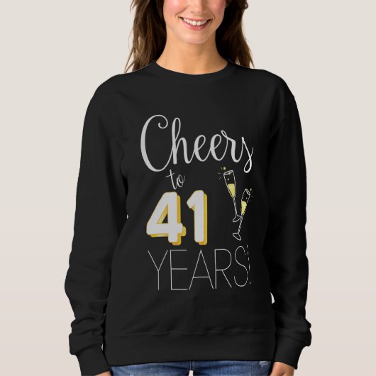 Proost op 41 jaar getrouwd stel champagne annive trui (Voorkant)