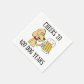 Proost op 420 hondenjaren 60e verjaardag servet (Hoek)