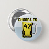 Proost op 42. Verjaardag Ronde Button 5,7 Cm (Voorkant /achterkant)