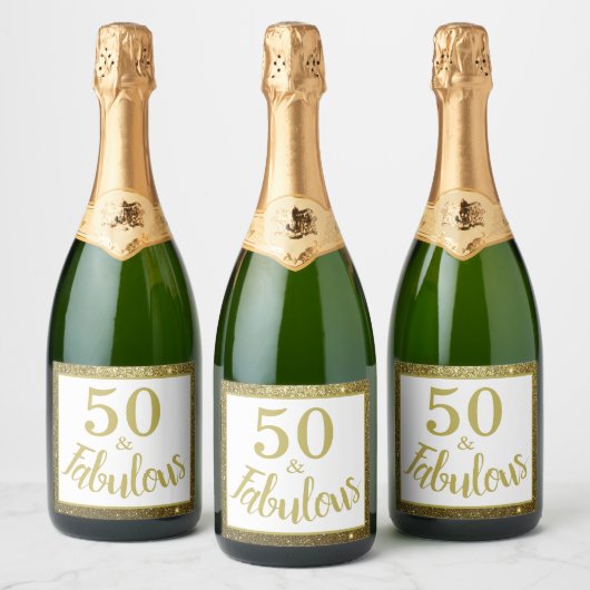 Proost op 50 fantastische jaren sparkling wijnetiket (Flessen)