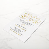 Proost op 50 jaar 50ste trouwdag folie uitnodiging (Gedraaid)