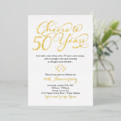 Proost op 50 jaar 50ste trouwdag jubileum folie uitnodiging (Staand Voorkant)