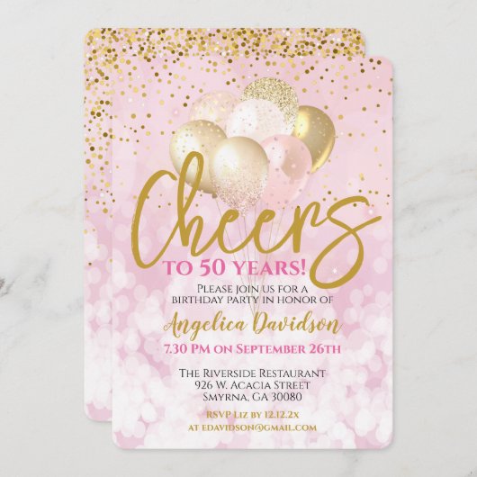 Proost op 50 jaar 50ste verjaardag kaart (Voorkant / Achterkant)