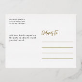 Proost op 50 jaar 50ste verjaardagsfeestje elegant folie uitnodiging briefkaart (Achterkant)