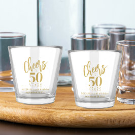 Proost op 50 jaar, alle leeftijden mijlpaal verjaa shot glas
