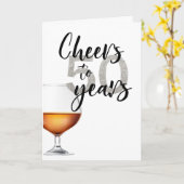 Proost op 50 Jaar Brandy Zilveren Kaart (Gele Bloem)