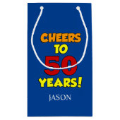 Proost op 50 jaar Gepersonaliseerde 50ste verjaard Klein Cadeauzakje (Achterkant)