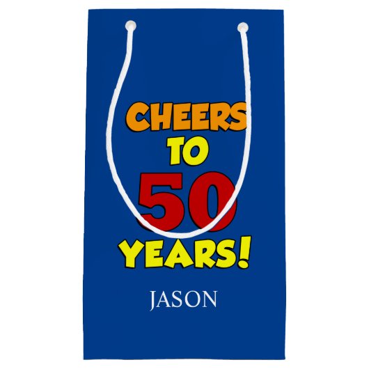 Proost op 50 jaar Gepersonaliseerde 50ste verjaard Klein Cadeauzakje (Voorkant)