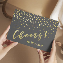 Proost op 50 jaar! Glamoureuze Gouden Glitters Briefkaart