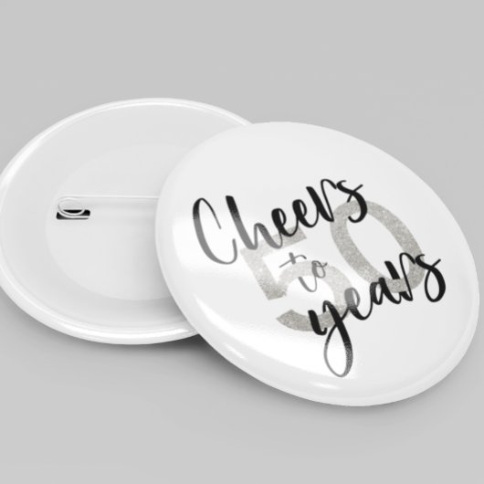 Proost op 50 Jaar Glitter 50e Verjaardag Ronde Button 5,7 Cm