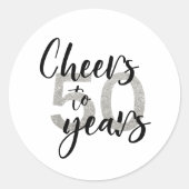 Proost op 50 Jaar Glitter 50e Verjaardag Ronde Sticker (Voorkant)