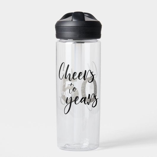 Proost op 50 Jaar Glitter 50e Verjaardag   Waterfles (Voorkant)