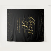 Proost op 50 jaar | Gold & Black 50ste verjaardag Wandkleed (Voorkant (horizontaal))