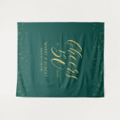 Proost op 50 jaar | Gold & Green 50ste verjaardag Wandkleed (Voorkant (horizontaal))