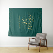 Proost op 50 jaar | Gold & Green 50ste verjaardag Wandkleed (In Situ (horizontaal))