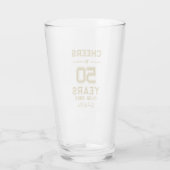 Proost op 50 jaar Gold Script Typografie Glas (Achterkant)