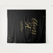 Proost op 50 jaar | Goud & Zwart Verjaardagsfeest Wandkleed (Voorkant (horizontaal))