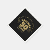 Proost op 50 jaar gouden bruiloft servet (Hoek)