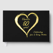 Proost op 50 jaar goudfolie en zwart gastenboek (Voorkant)