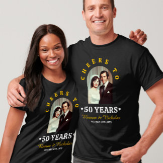 Proost op 50 Jaar Huwelijksjubileum Foto T-shirt