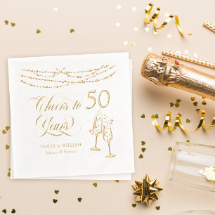 Proost op 50 Jaar Huwelijksjubileumfeest Folie Servetten