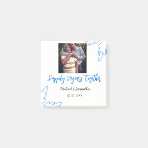 proost op 50 jaar jubileum blauwe blad foto naam post-it® notes