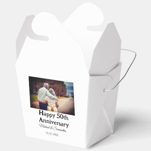Proost op 50 jaar Jubileum Naam toevoegen Fotodatu Bedankdoosjes (Open)