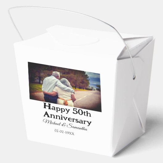 Proost op 50 jaar Jubileum Naam toevoegen Fotodatu Bedankdoosjes (Achterkant)