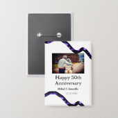 Proost op 50 jaar Jubileum Naam toevoegen Fotodatu Button (Voorkant / Achterkant)