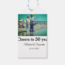 Proost op 50 jaar Jubileum Naam toevoegen Fotodatu Cadeaulabel