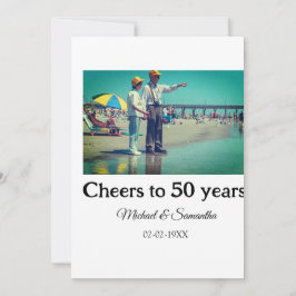 Proost op 50 jaar Jubileum Naam toevoegen Fotodatu Feestdagenkaart